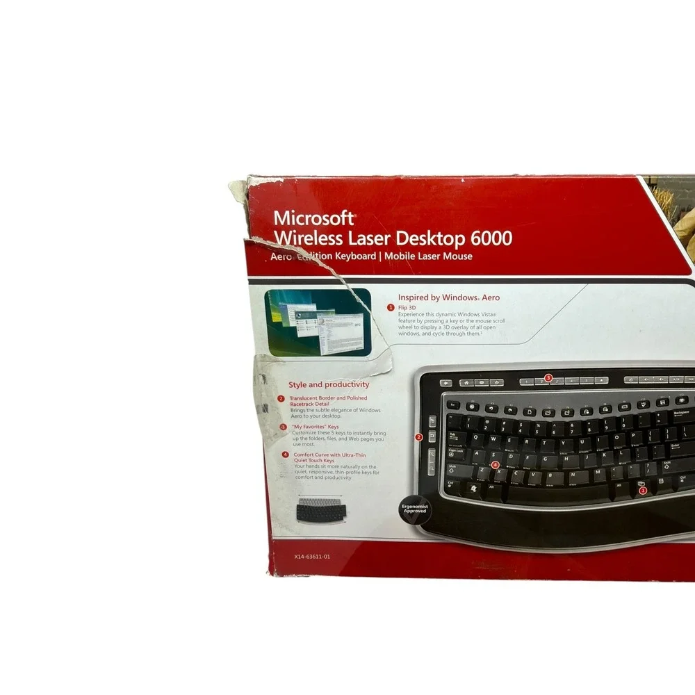 Microsoft Wireless Laser Desktop 6000 Aero Edition Keyboard & Mobile Laser Mouse